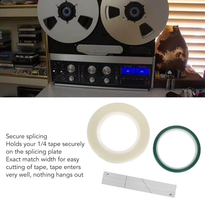 Zopsc 1/4 10inch Tape Splicing Set with Splicing Tape and Leader Tape, Reel to Reel 1/4 10inch Professional Tape Splicing Block. - Image 5